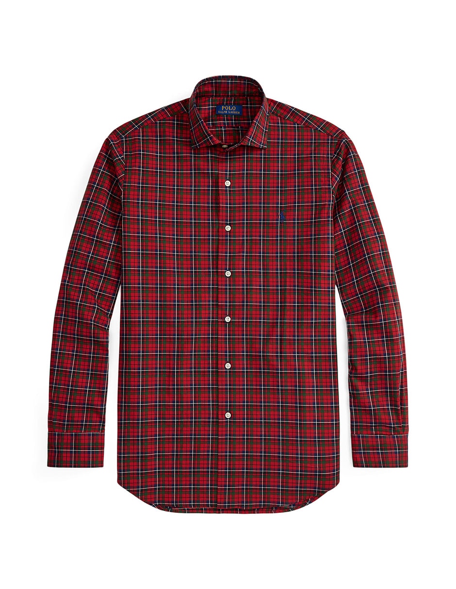 Camisa casual Polo Rl de algodón manga larga para hombre 5