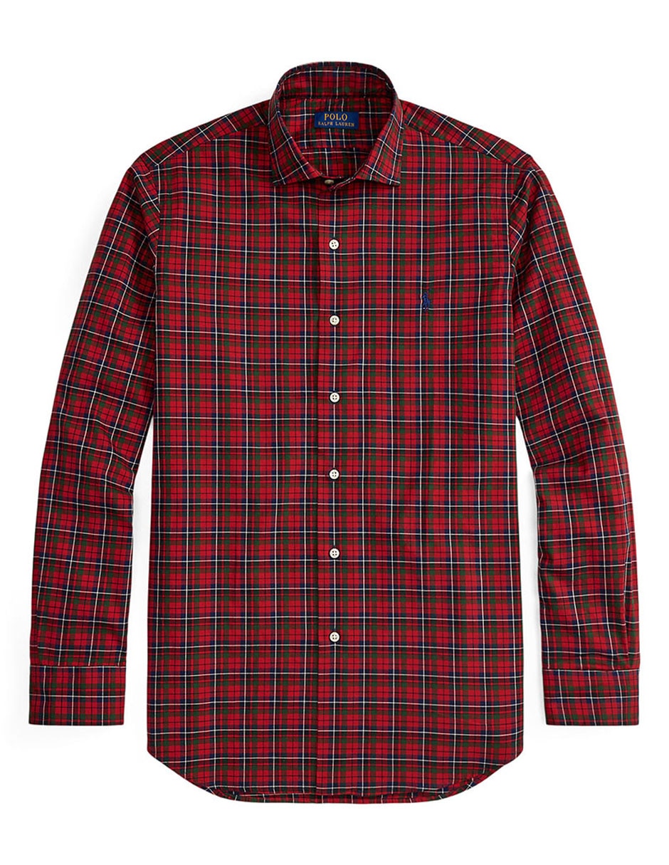 Camisa casual Polo Rl de algodón manga larga para hombre 7