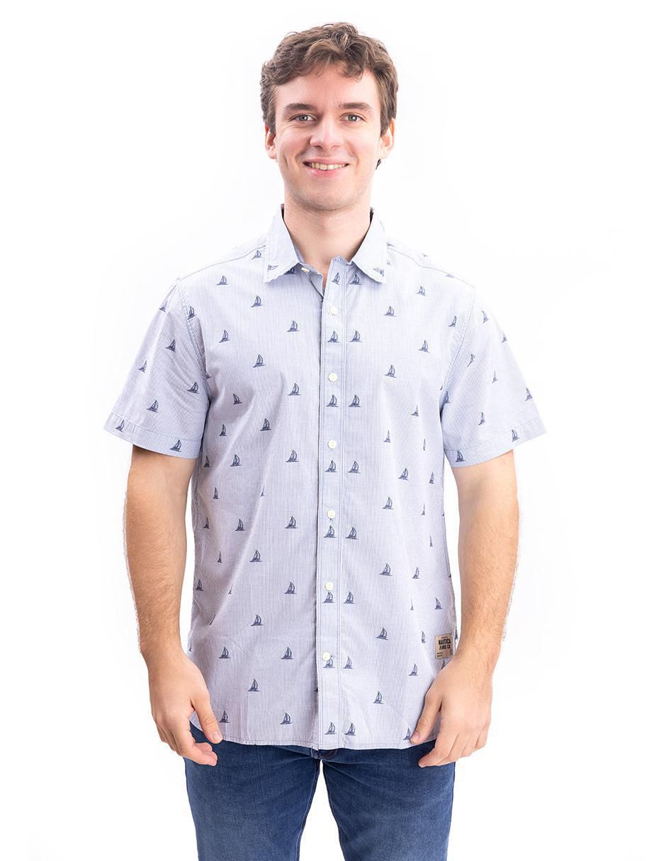 Camisa casual de algodón manga corta para hombre