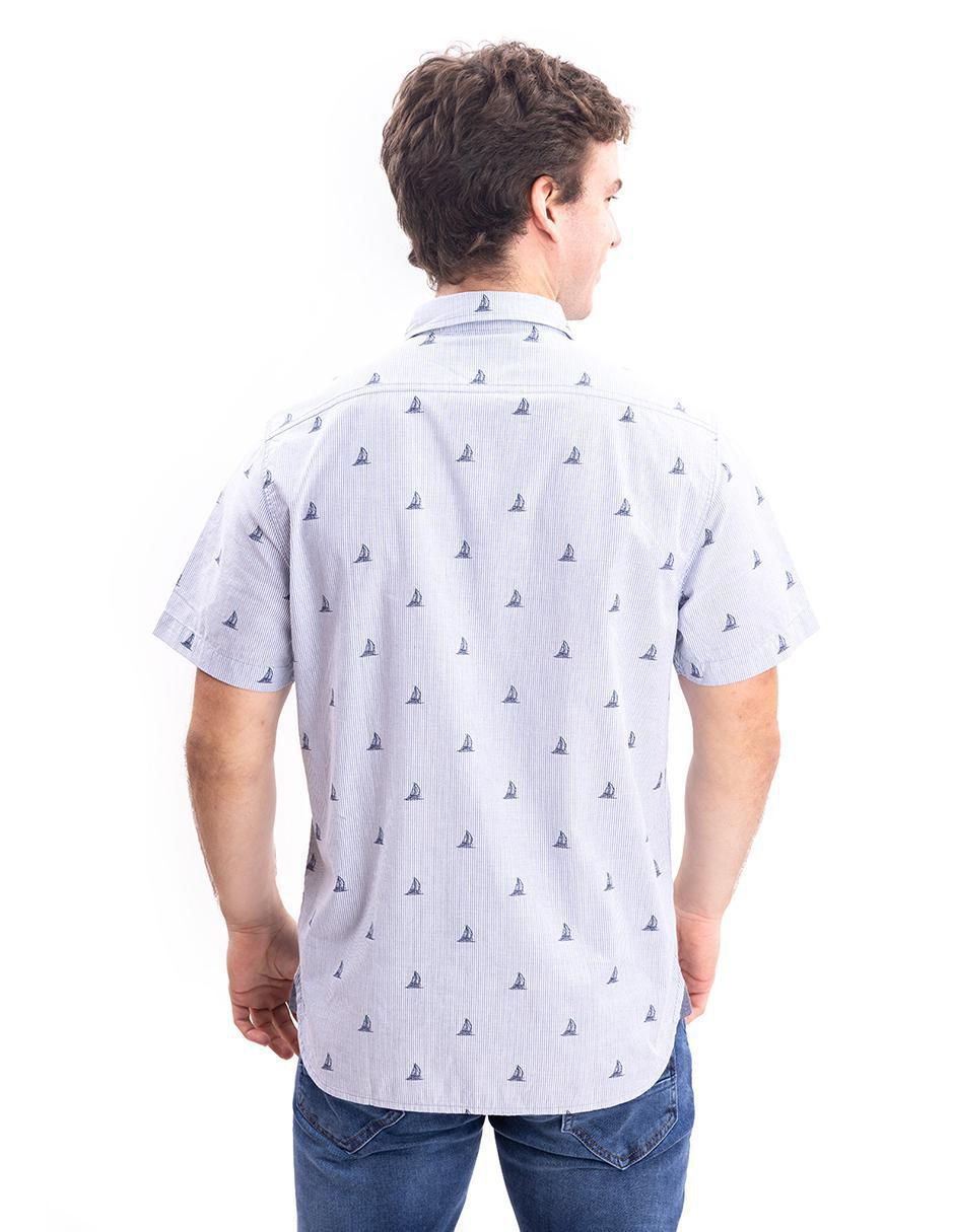 Camisa casual de algodón manga corta para hombre