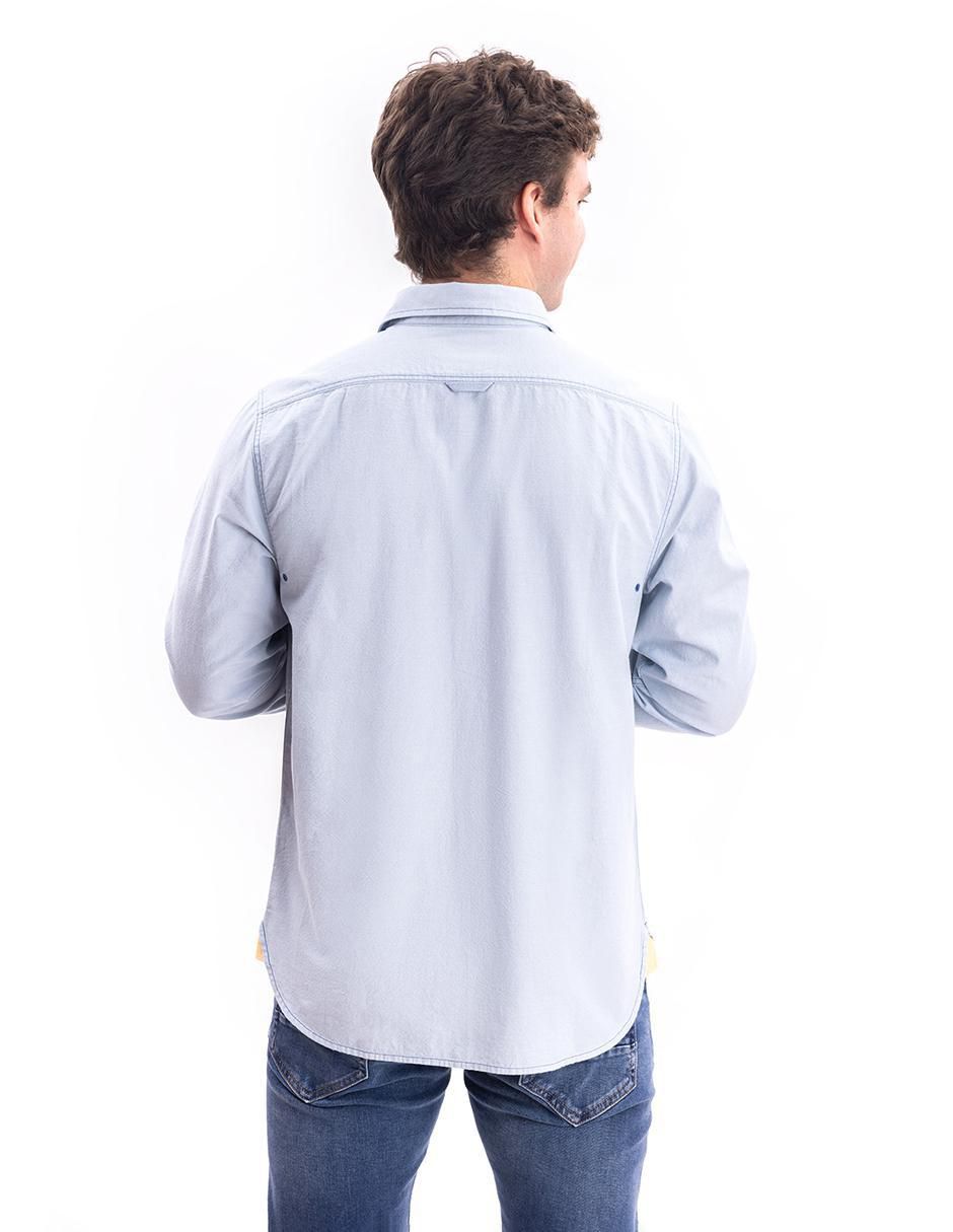 Camisa casual de algodón manga larga para hombre