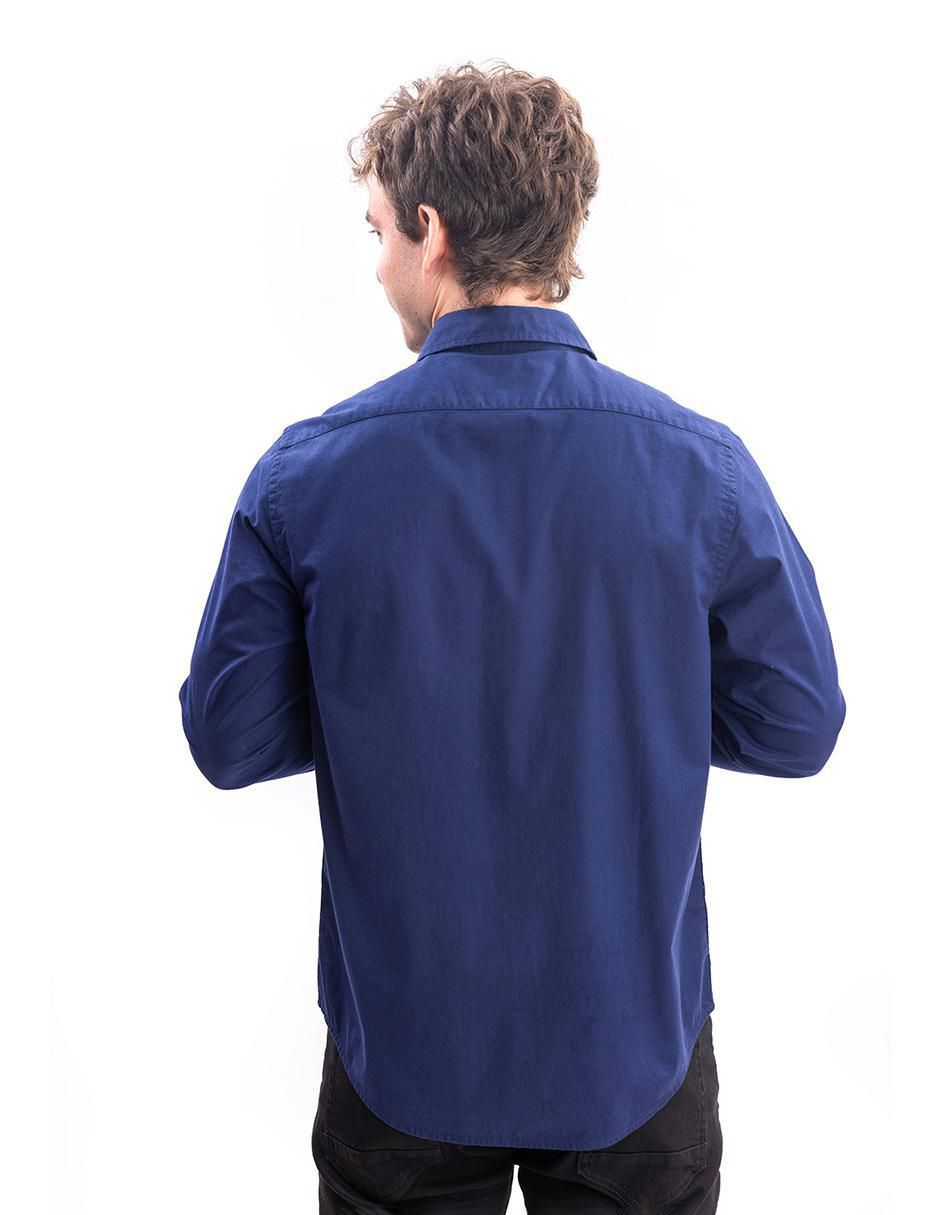 Camisa casual de algodón manga larga para hombre