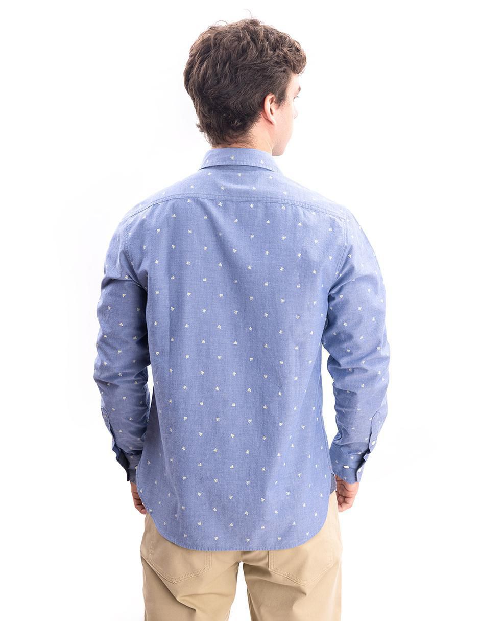 Camisa casual de algodón manga larga para hombre