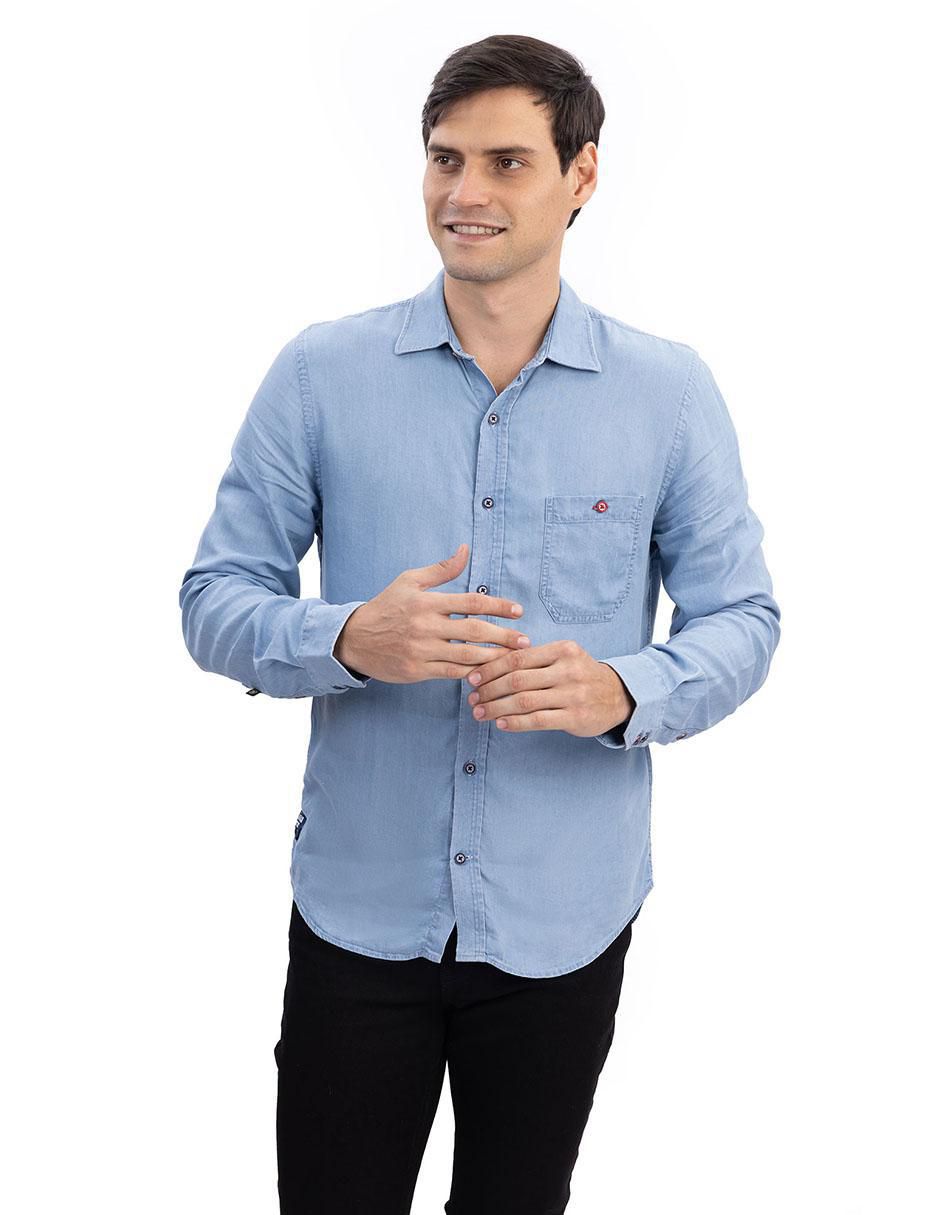 Camisa casual manga larga para hombre