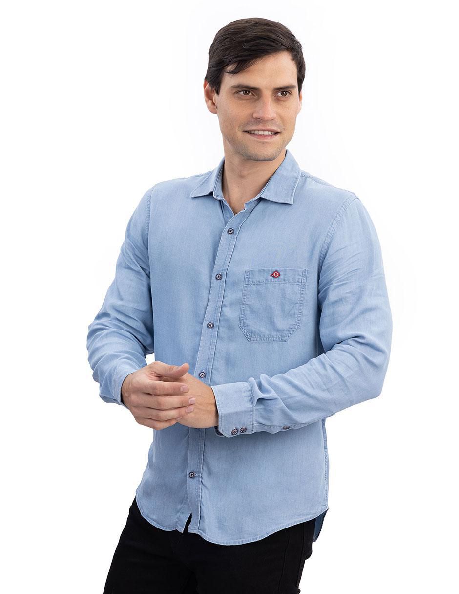 Camisa casual manga larga para hombre