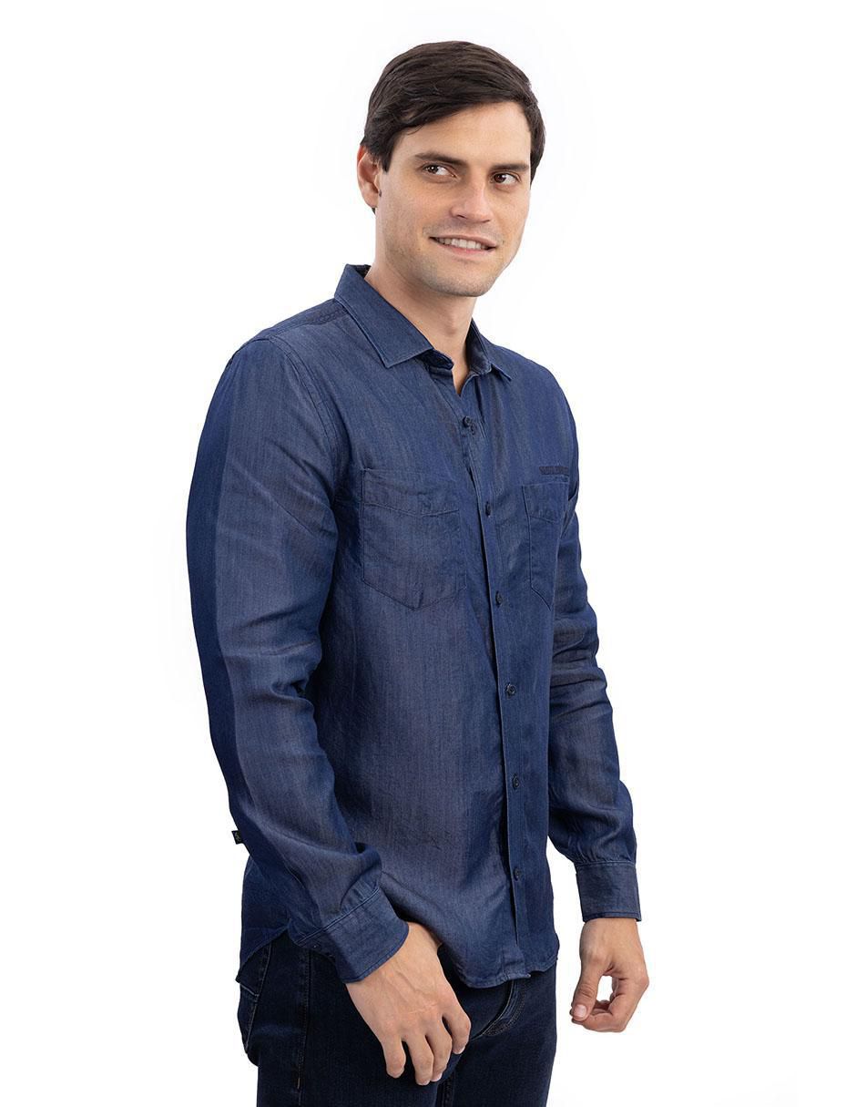 Camisa casual manga larga para hombre