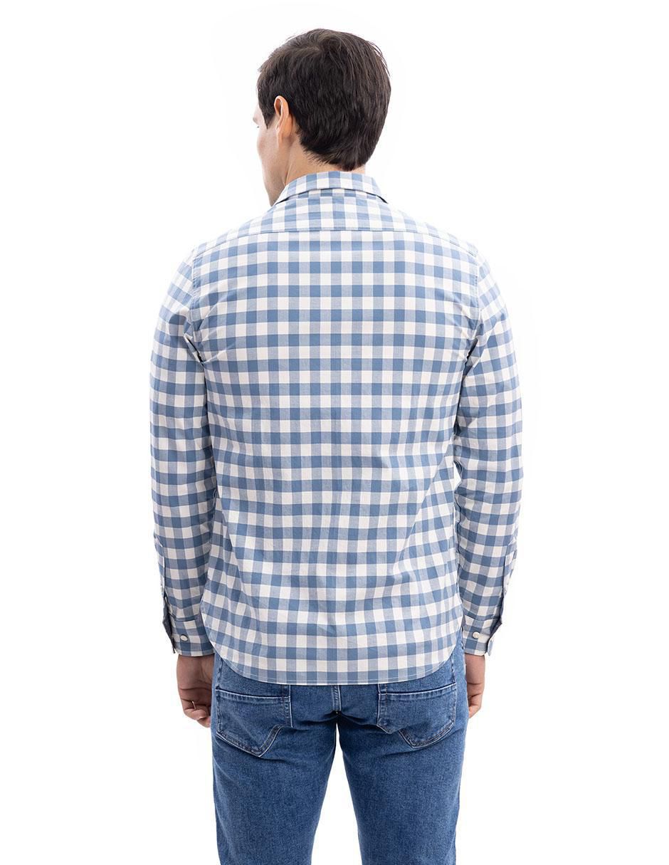 Camisa casual de algodón manga larga para hombre