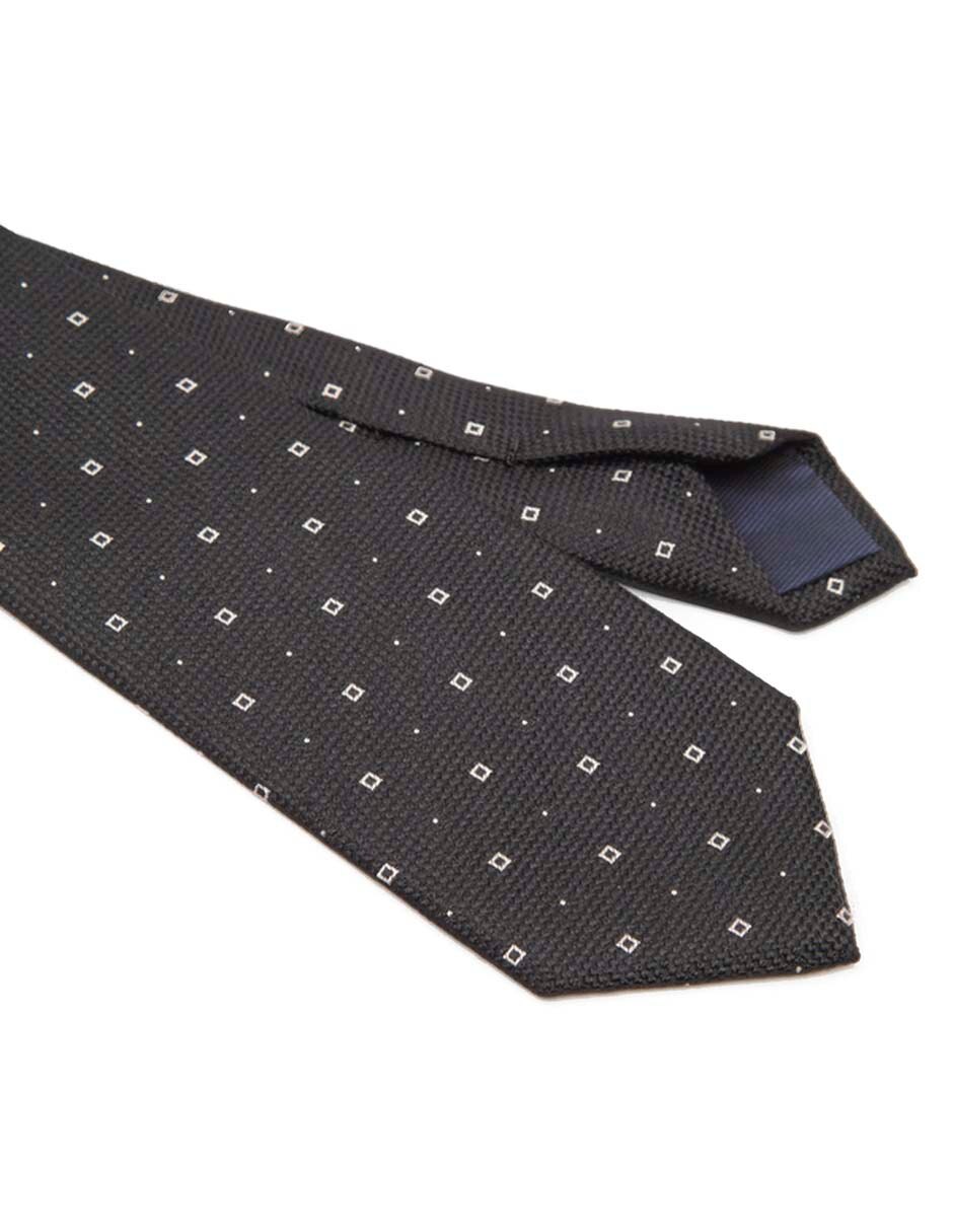 Corbata regular de seda estampado microprint para hombre 3