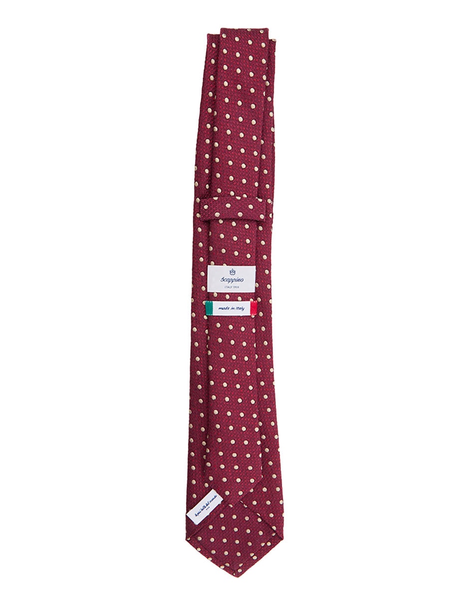 Corbata regular de seda estampado de lunares para hombre 2