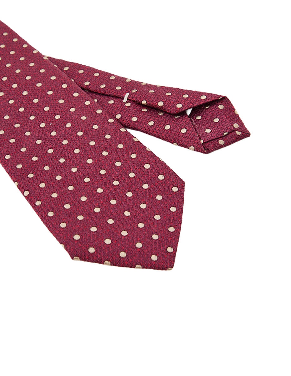 Corbata regular de seda estampado de lunares para hombre 3