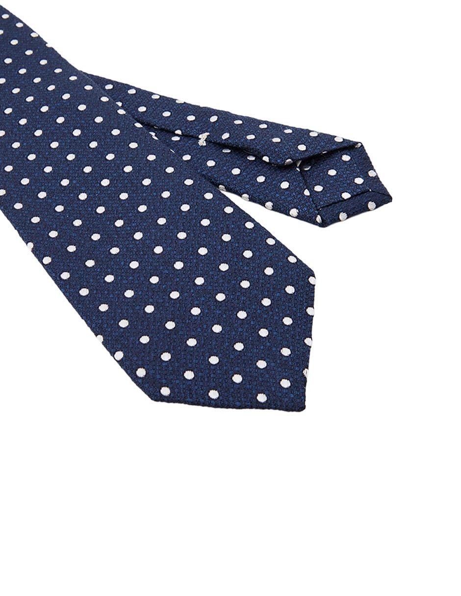 Corbata Scappino regular de seda estampado de lunares para hombre