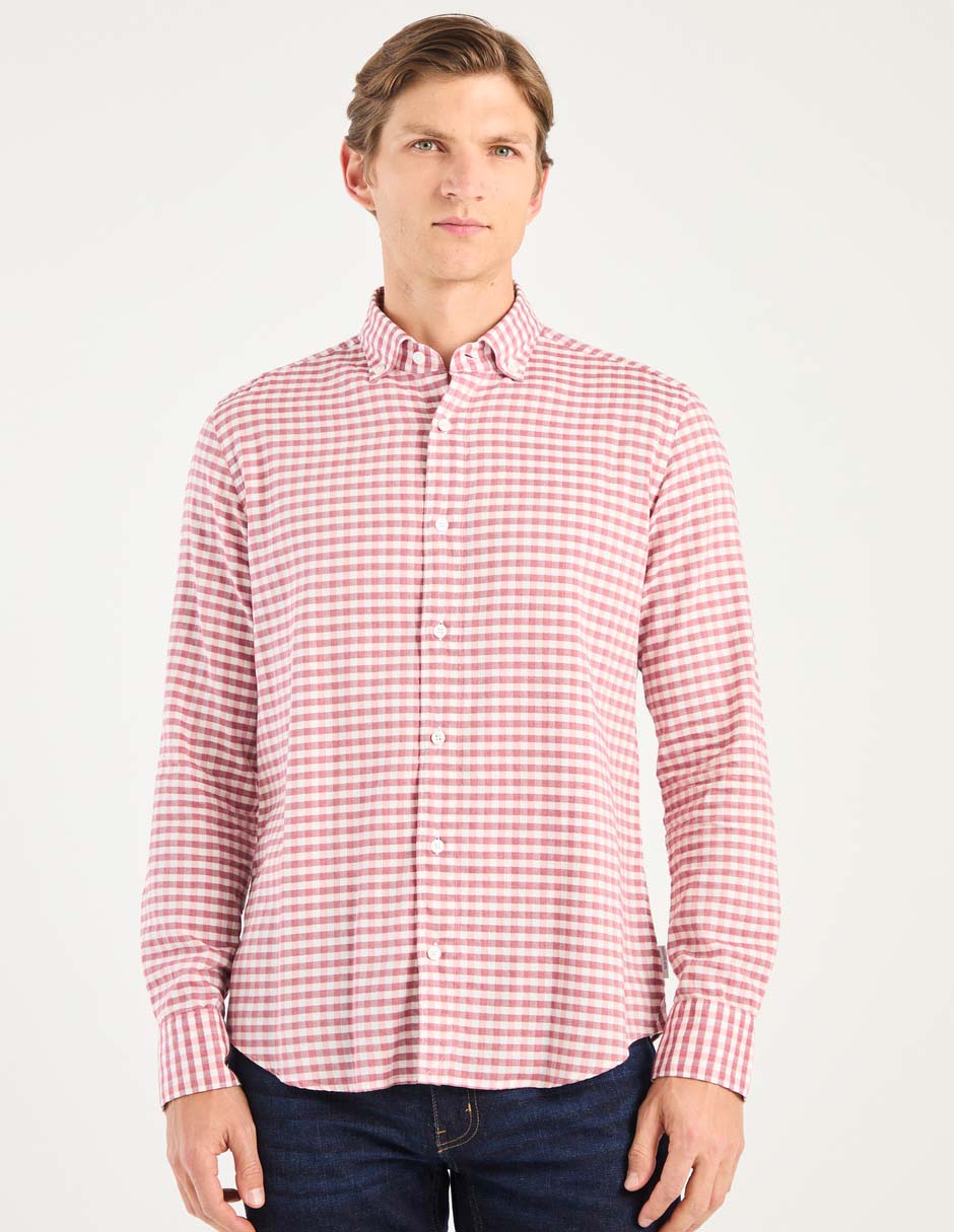 Camisa casual de algodón manga larga para hombre