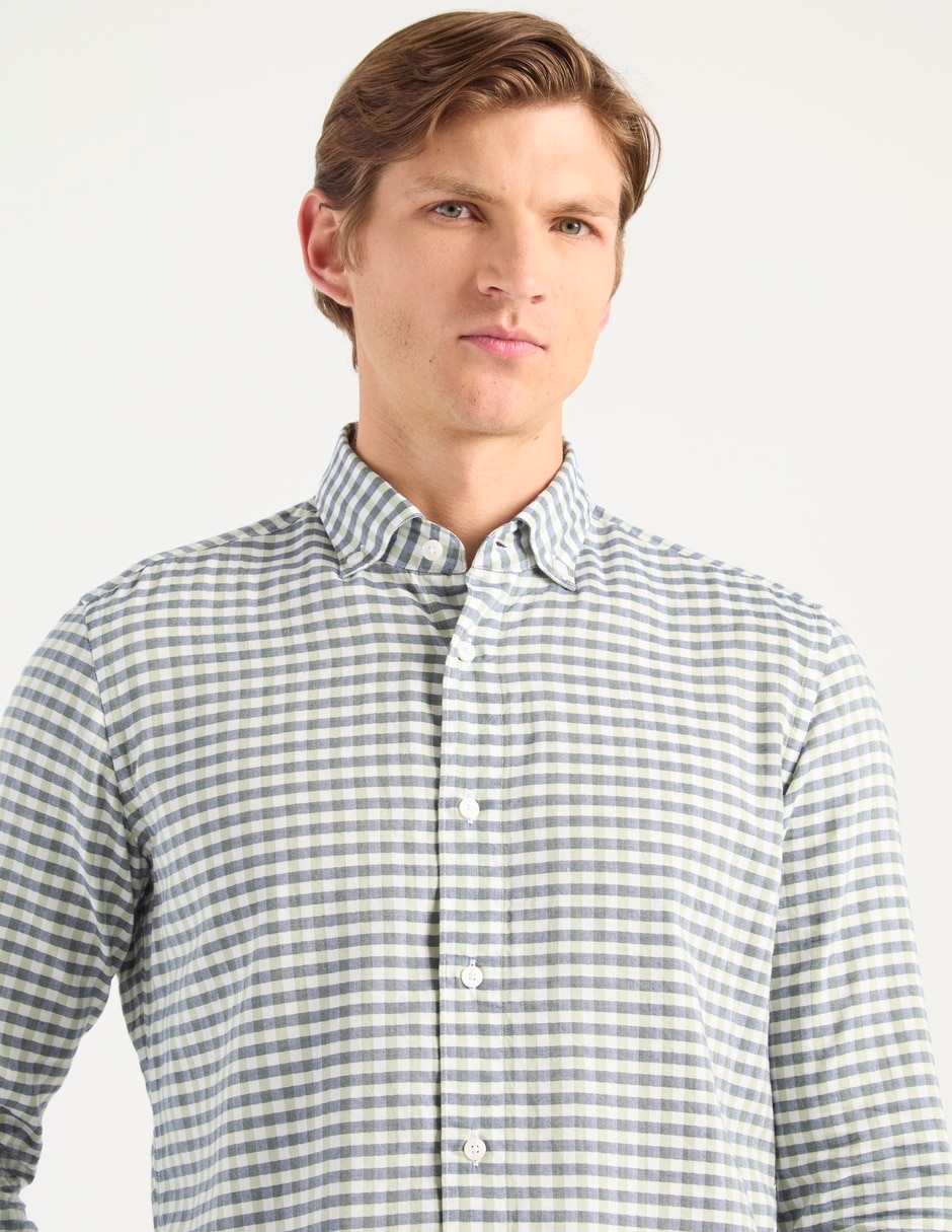 Camisa casual Scappino de algodón manga larga para hombre
