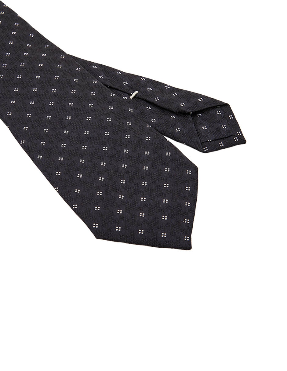 Corbata regular de seda estampado microprint para hombre 3