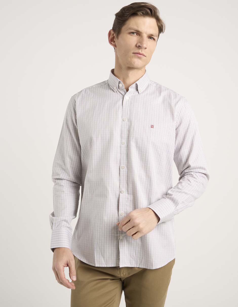 Camisa casual de algodón manga larga para hombre 1