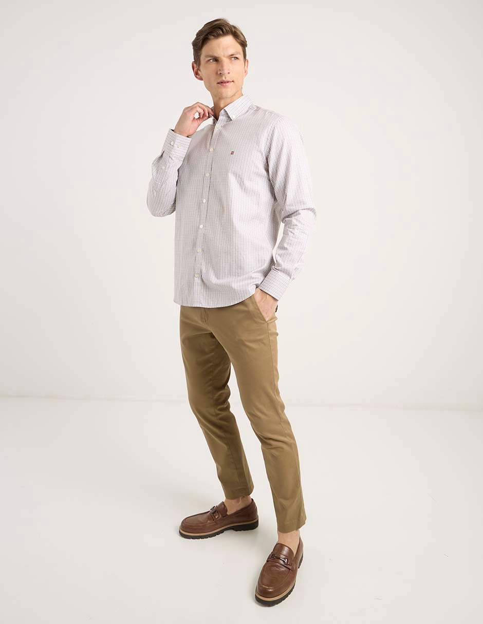 Camisa casual de algodón manga larga para hombre 7