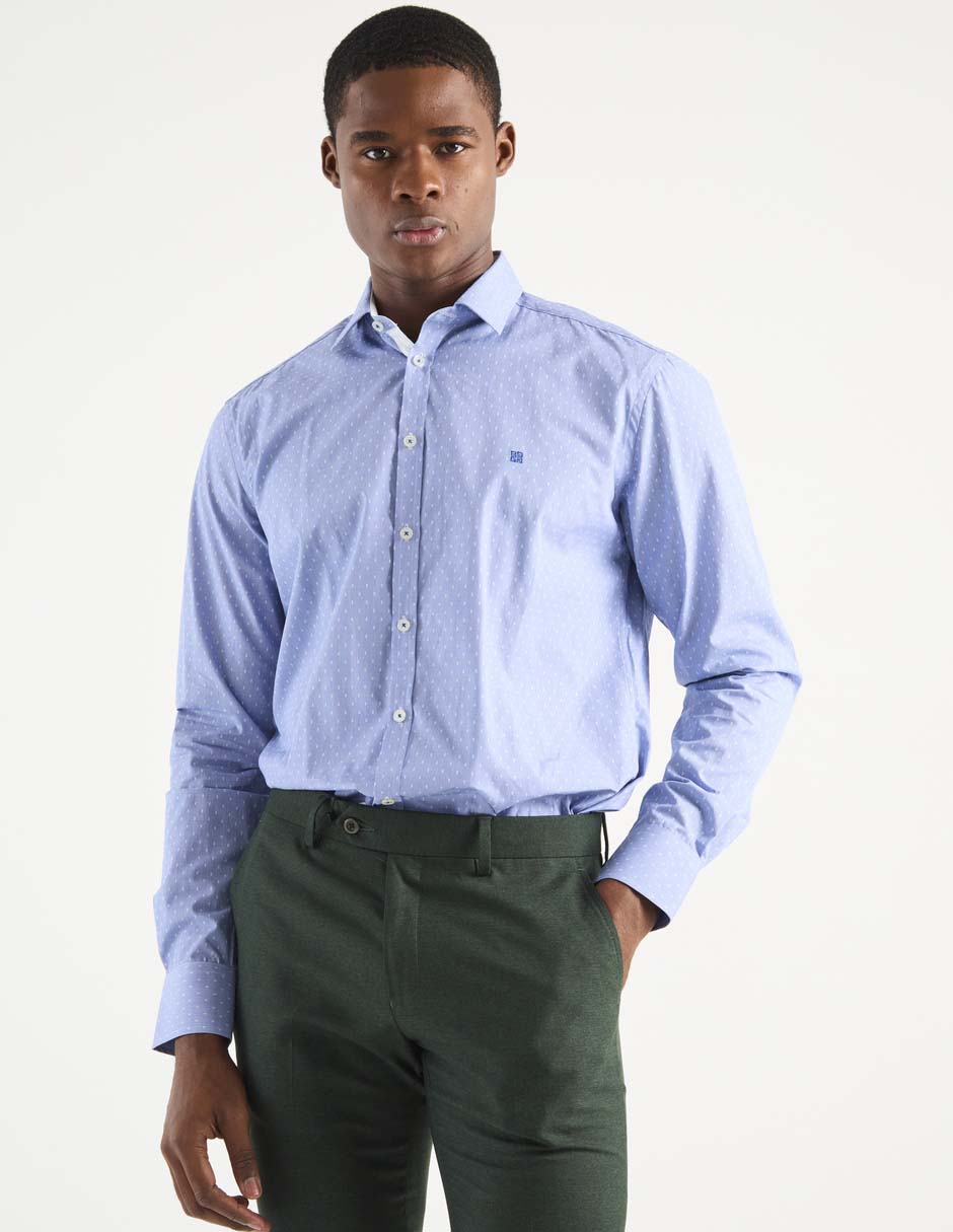 Camisa casual de algodón manga larga para hombre Camisa casual de algodón manga larga para hombre
