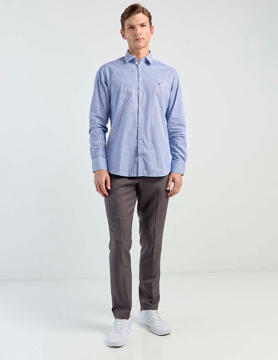 Camisa casual de algodón manga larga para hombre 7