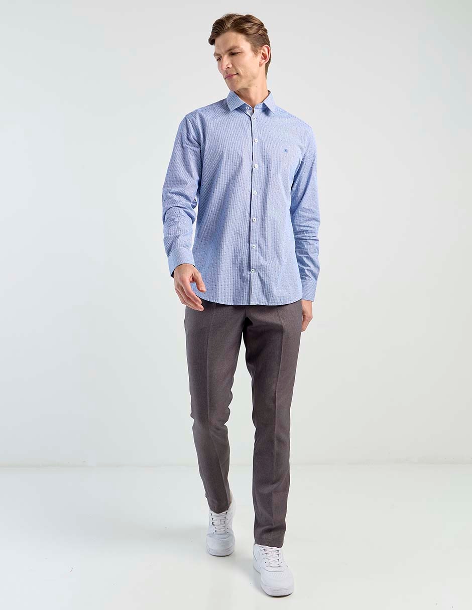 Camisa casual de algodón manga larga para hombre 8