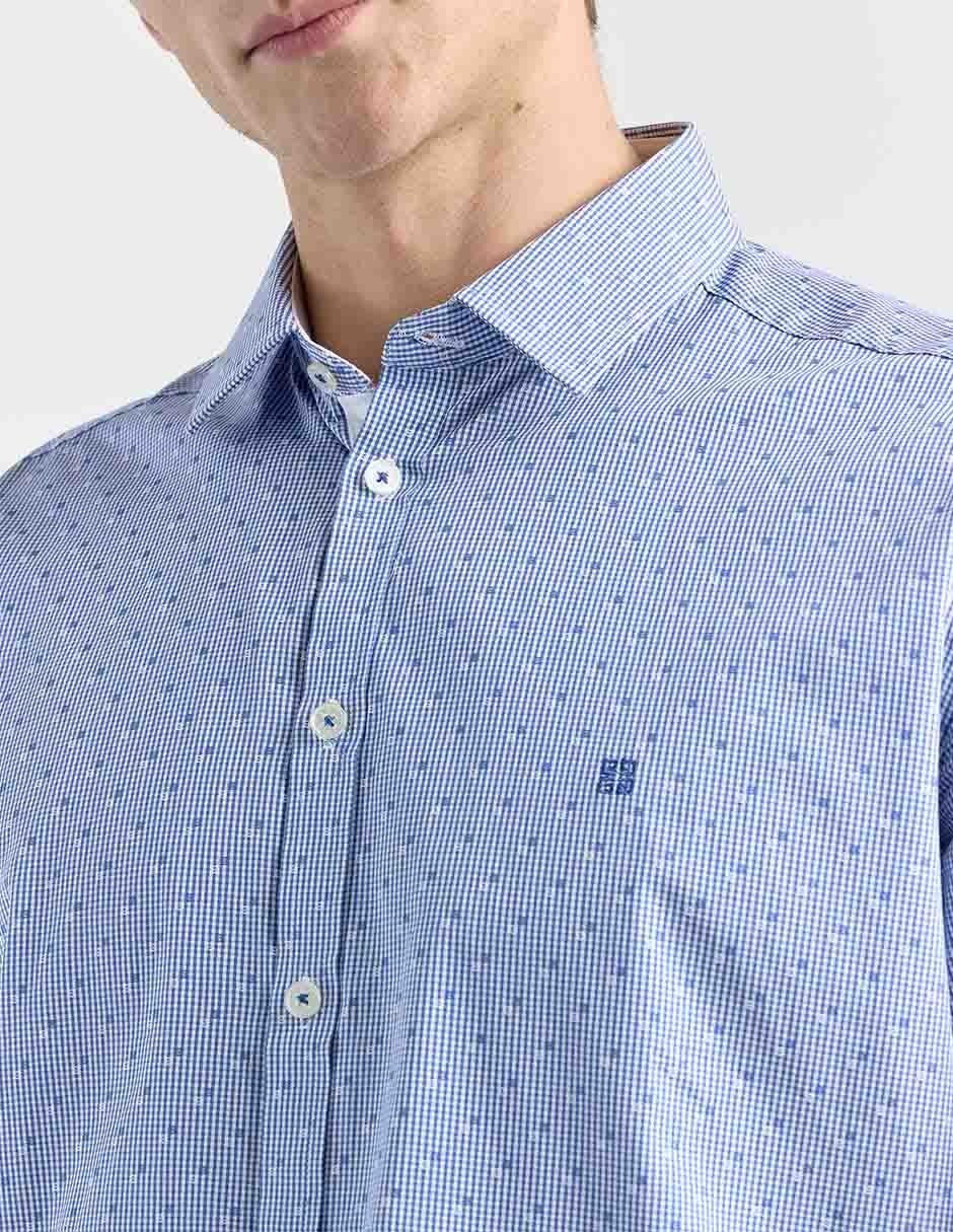 Camisa casual de algodón manga larga para hombre 9