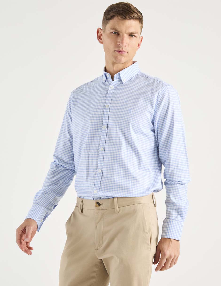 Camisa casual de algodón manga larga para hombre 1