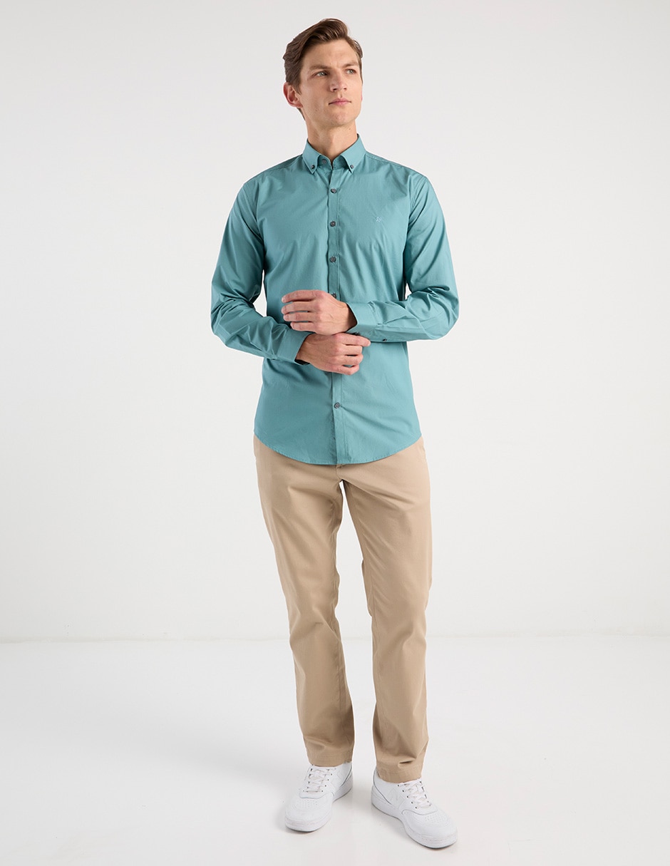 Camisa casual manga larga para hombre 7