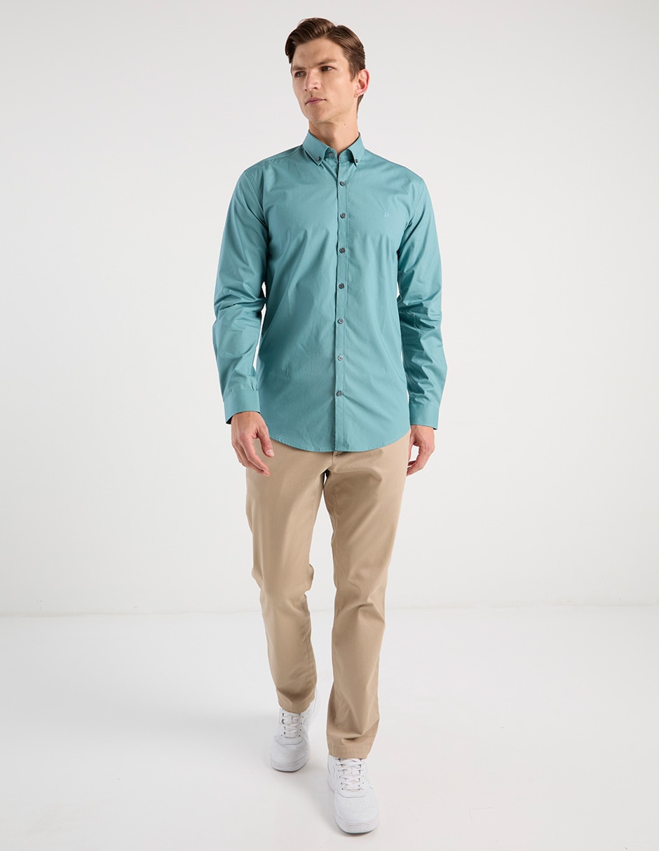 Camisa casual manga larga para hombre 8