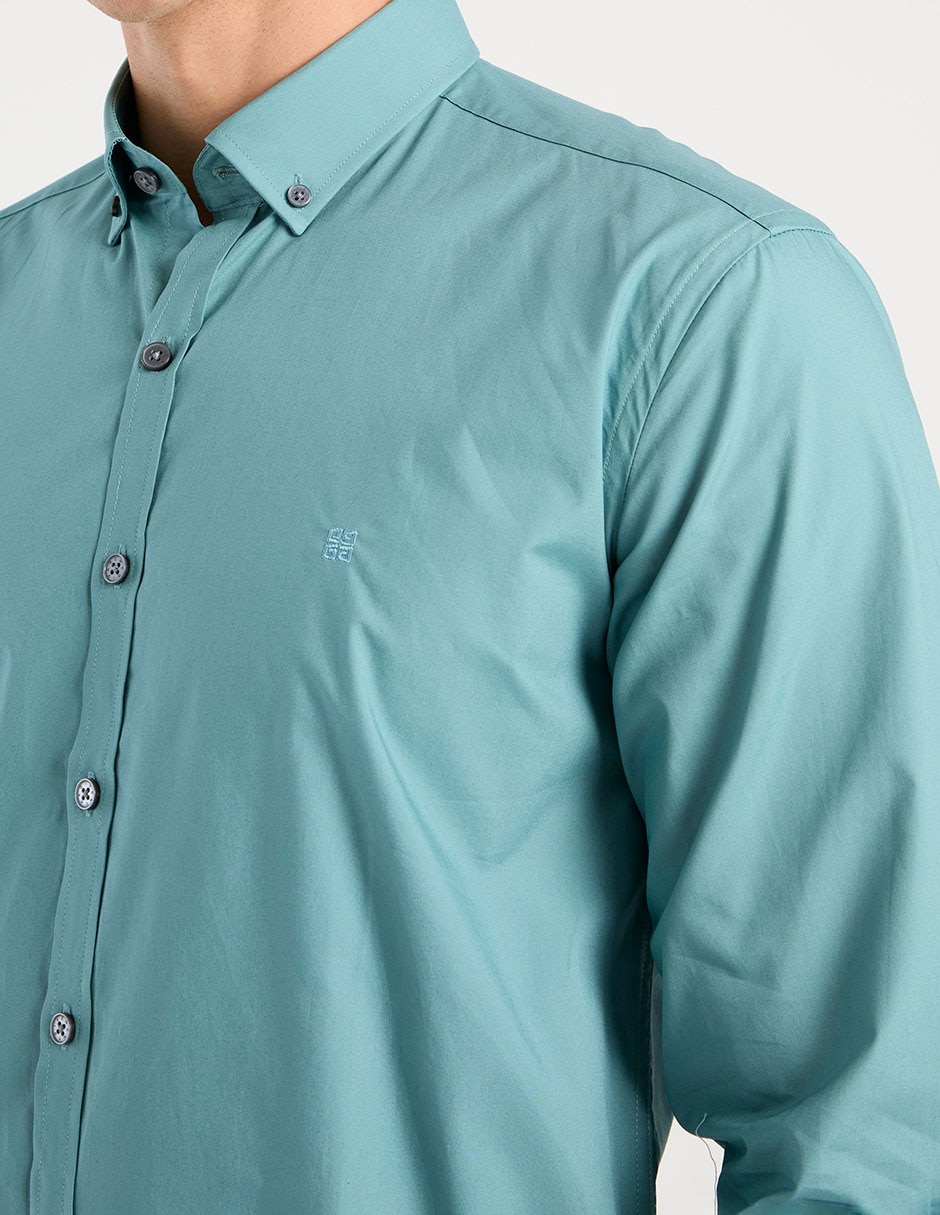Camisa casual manga larga para hombre 9