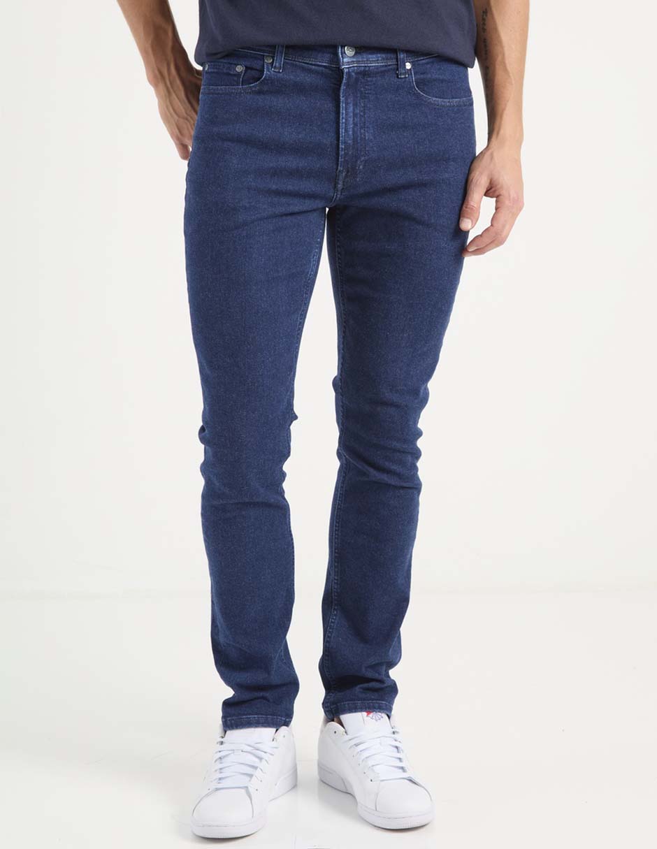 Jeans straight lavado obscuro para hombre 1