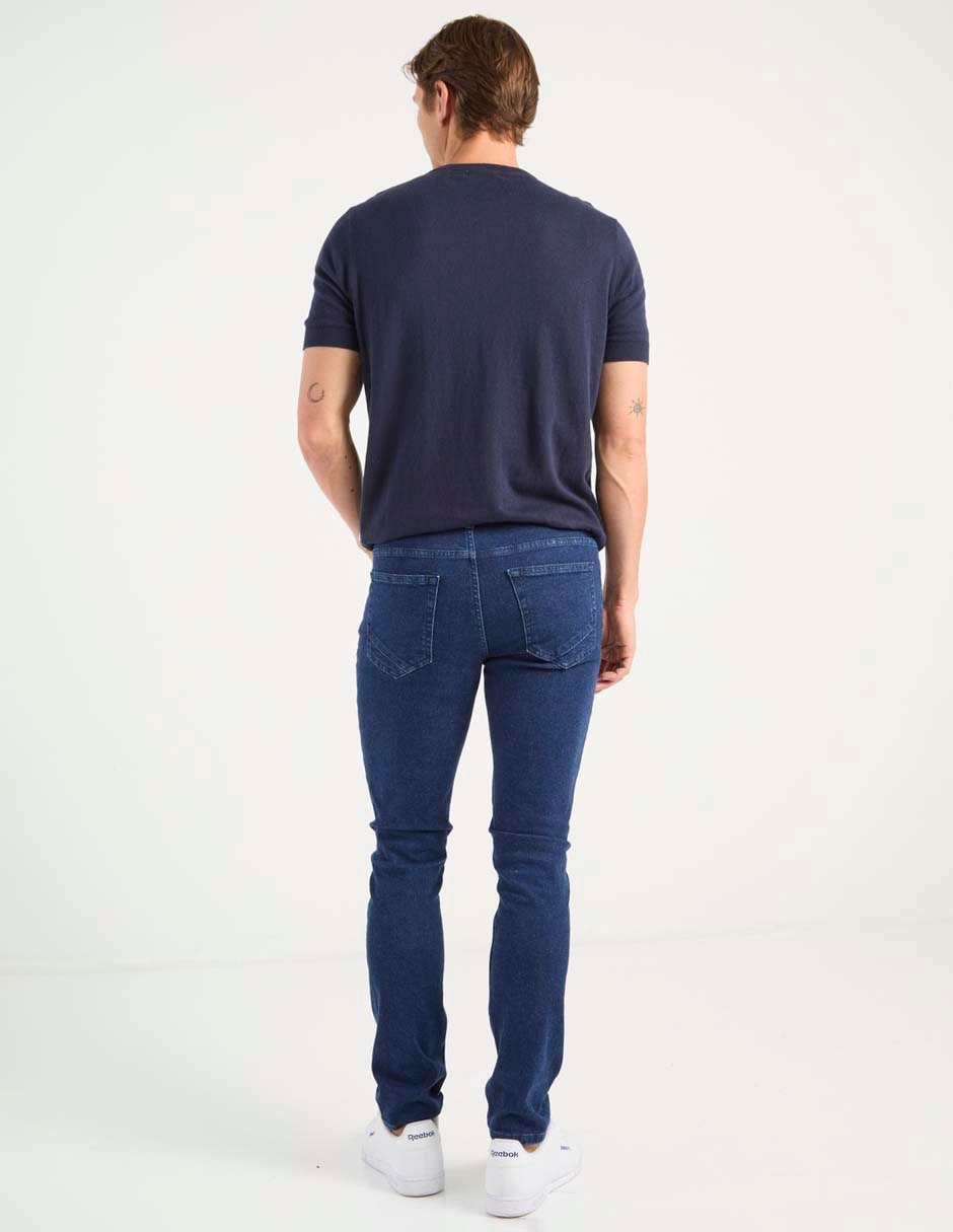 Jeans straight lavado obscuro para hombre 2