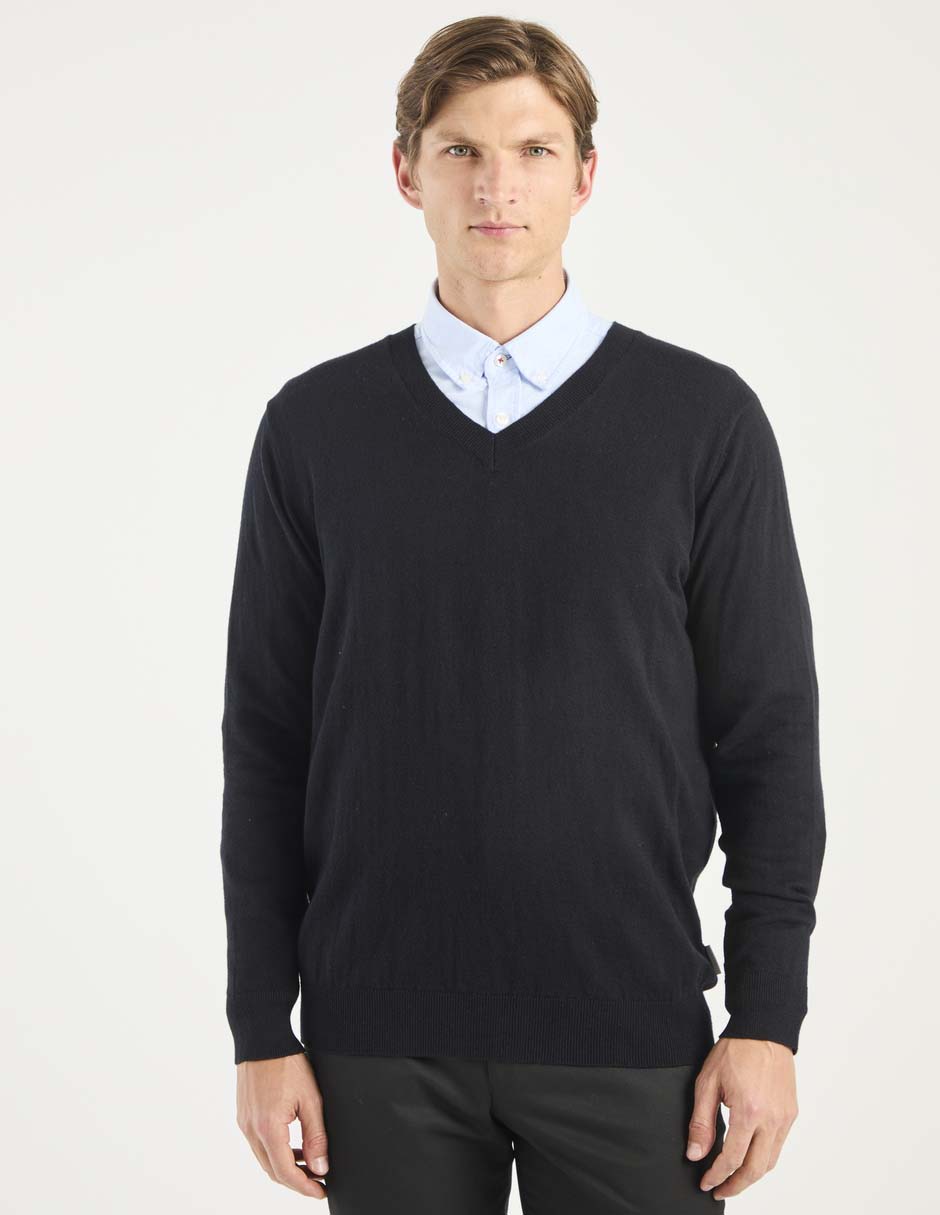 Suéter cuello V para hombre 1