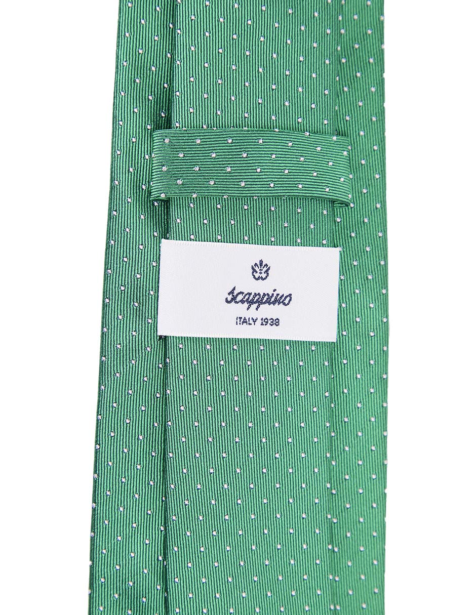 Corbata regular de seda estampado lunares para hombre 4
