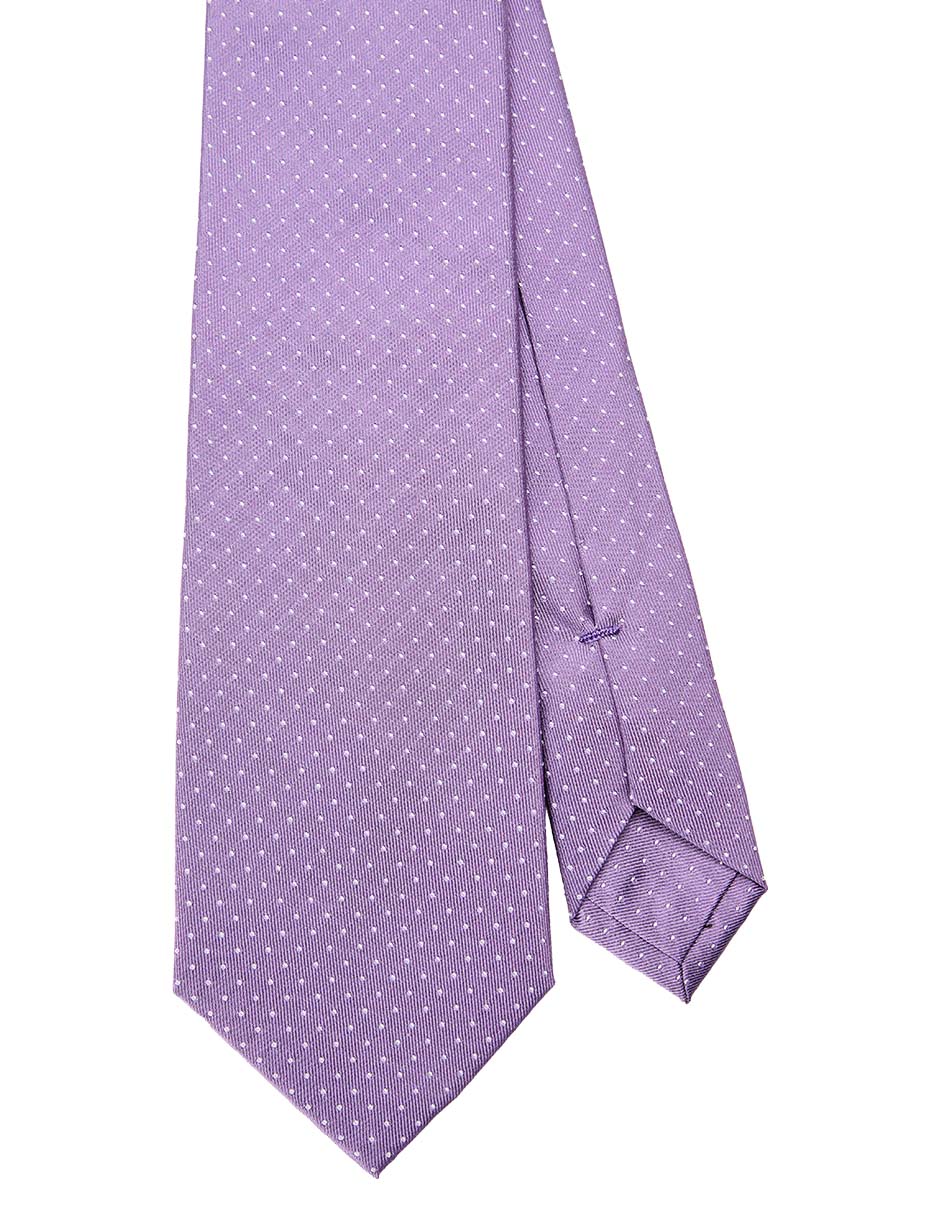 Corbata regular de seda estampado lunares para hombre