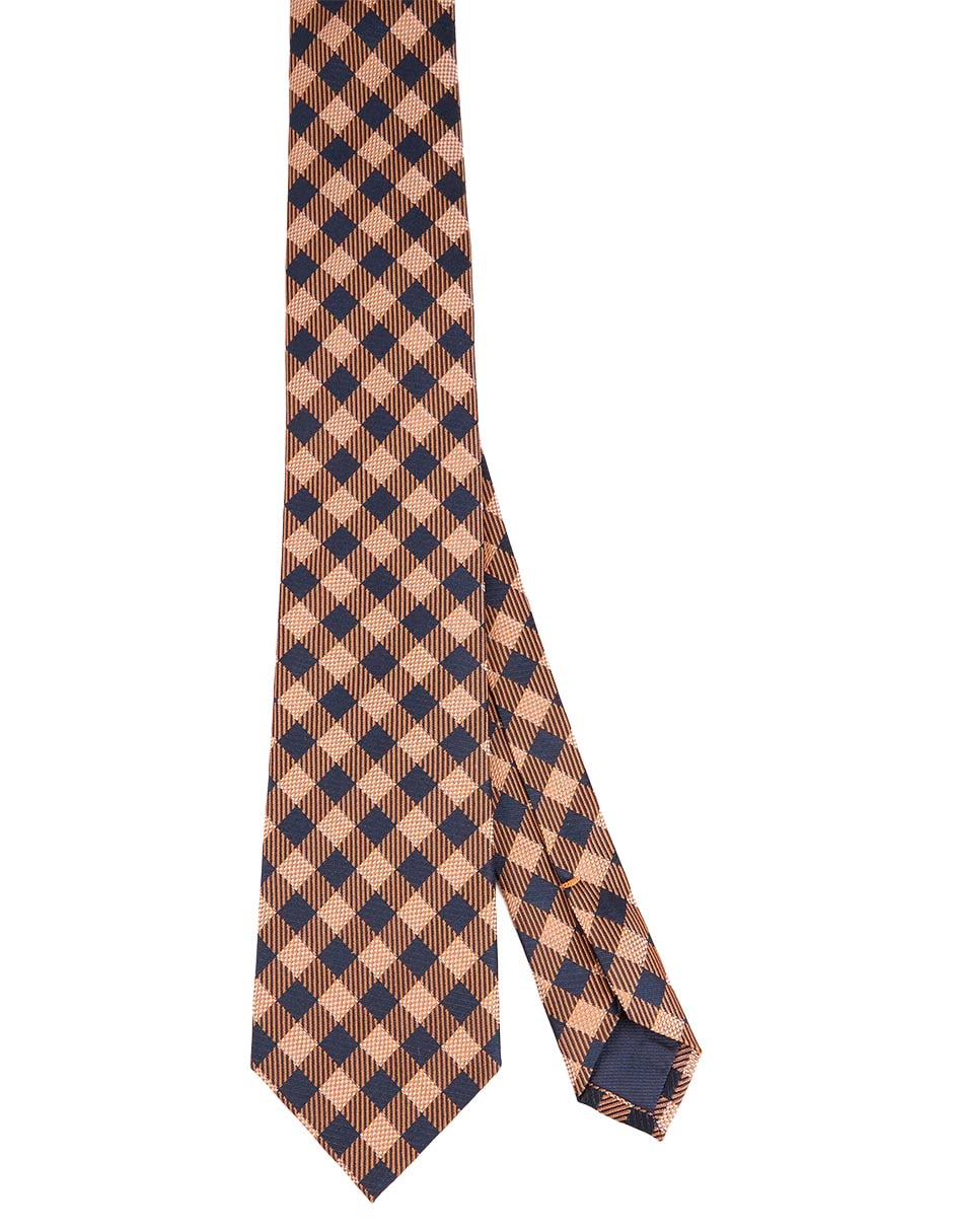 Corbata Scappino regular de seda estampado rombos para hombre