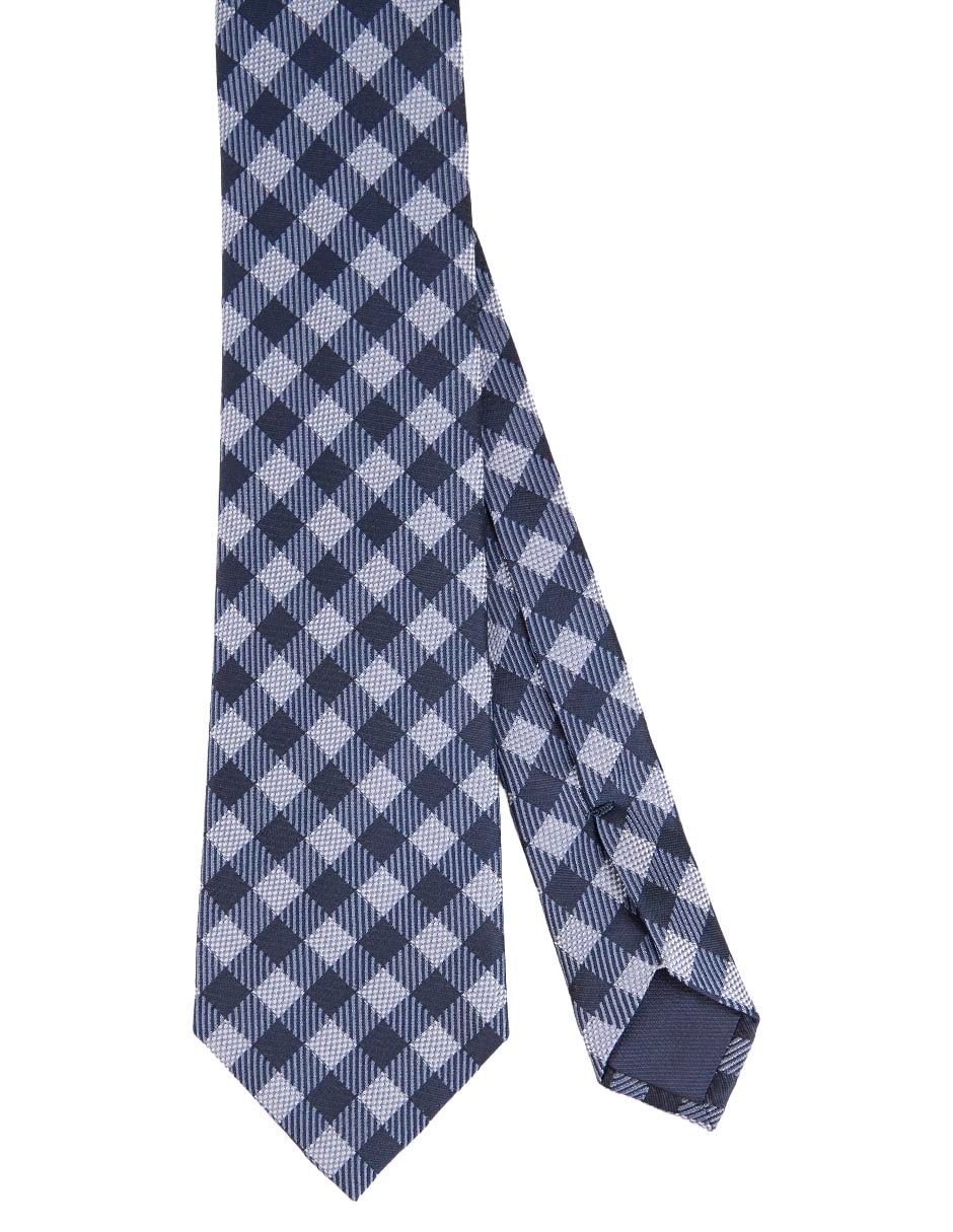 Corbata regular de seda estampado rombos para hombre