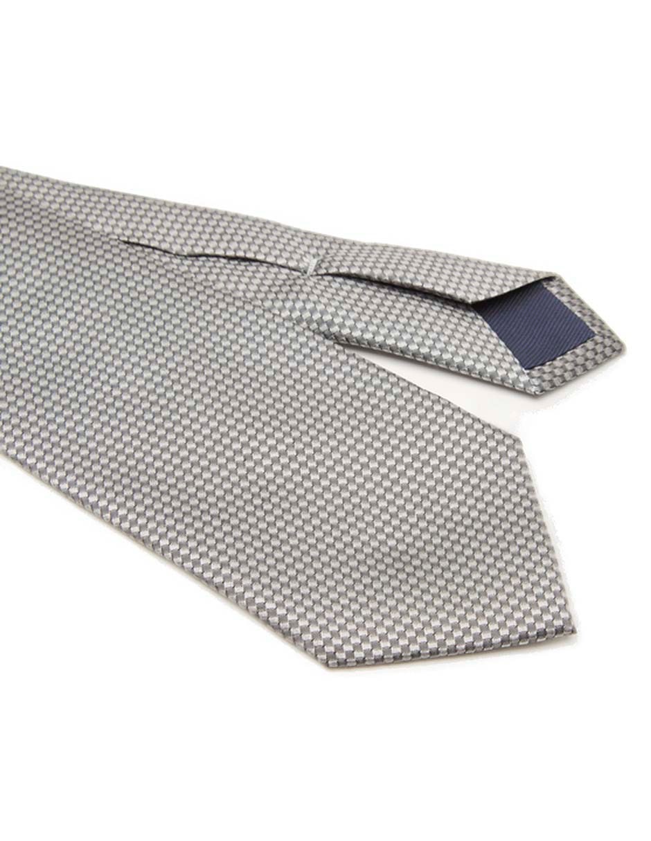 Corbata regular de seda estampado a cuadros para hombre 3