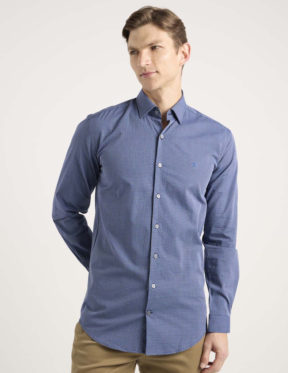 Camisa casual de algodón manga larga para hombre 1