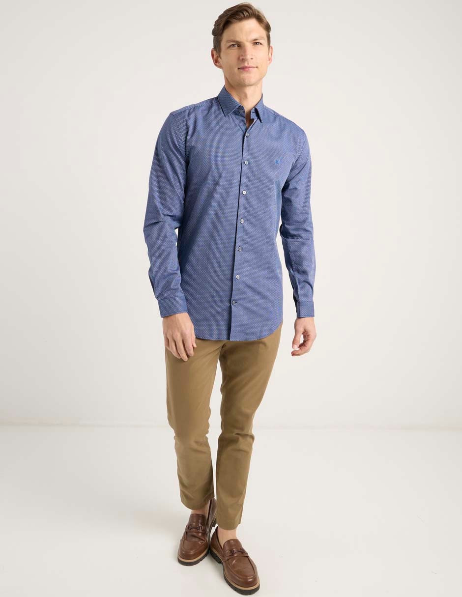 Camisa casual de algodón manga larga para hombre 6