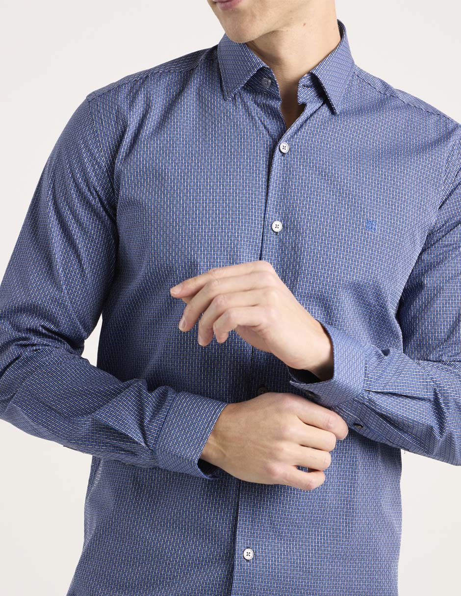 Camisa casual de algodón manga larga para hombre 7