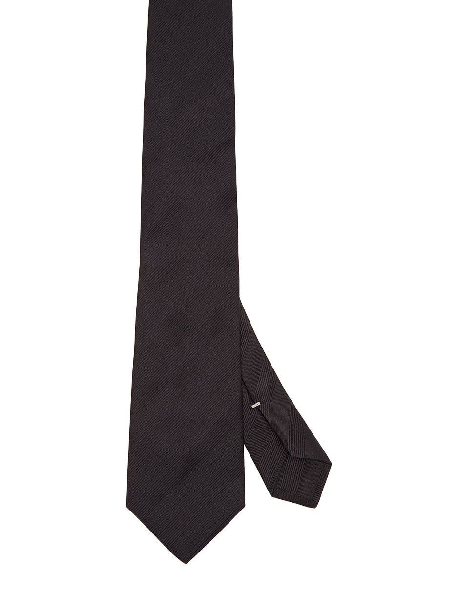 Corbata regular de seda estampado a rayas para hombre
