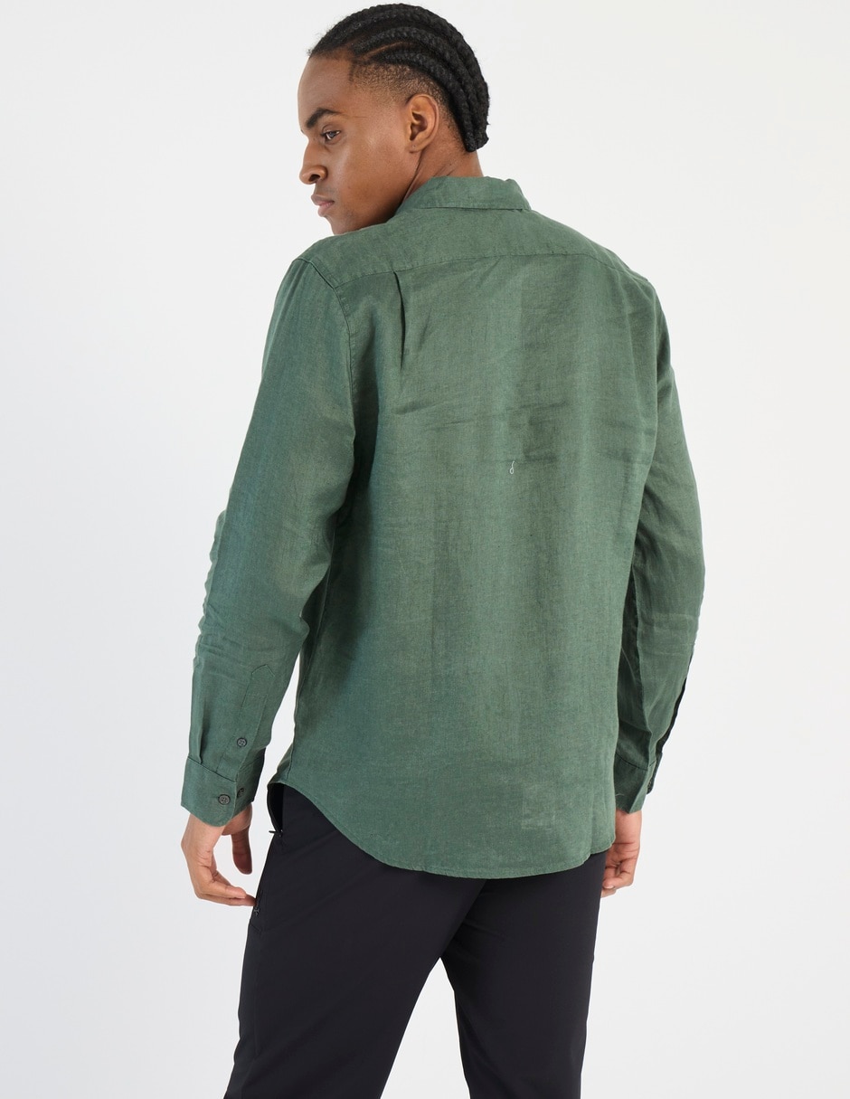 Camisa casual manga larga para hombre 4