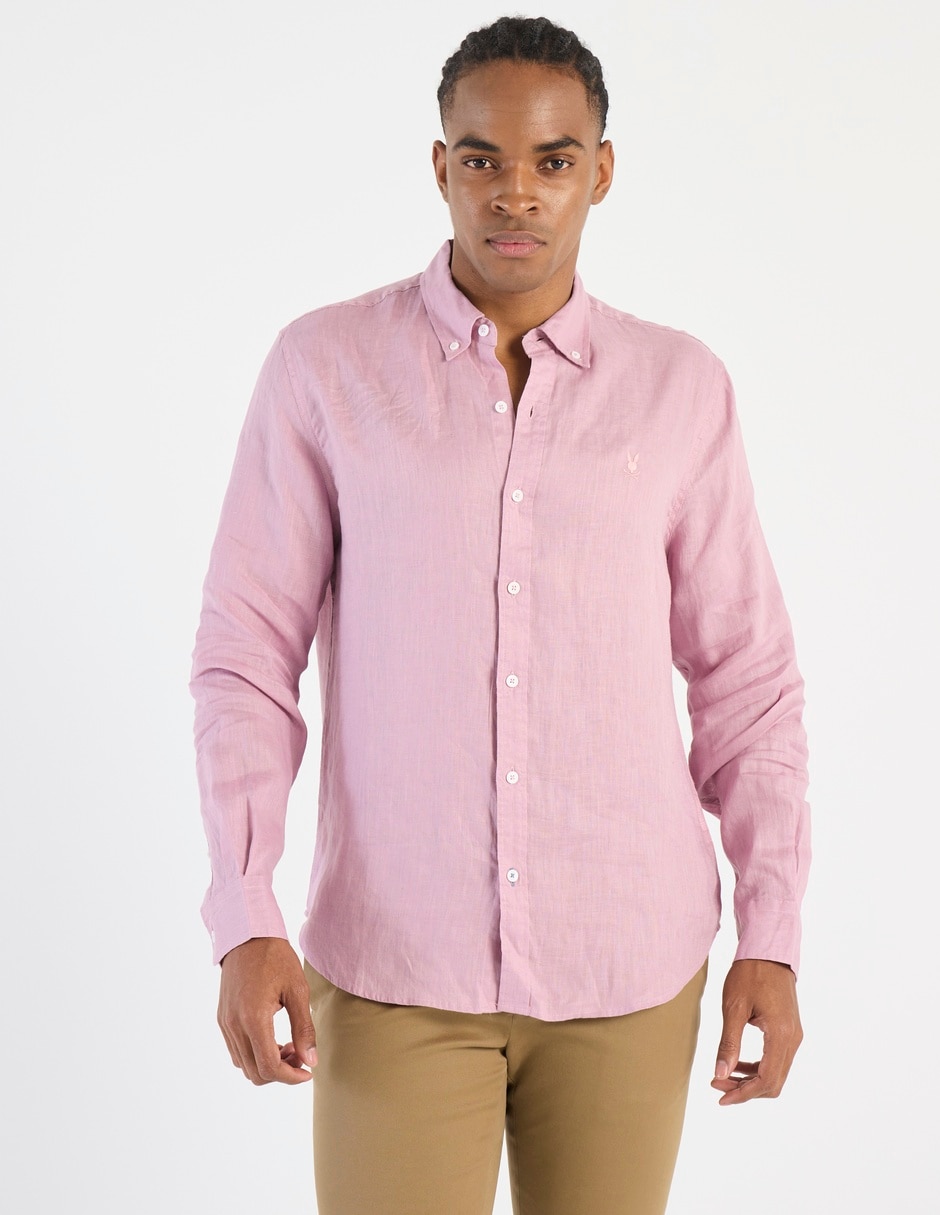 Camisa casual manga larga para hombre