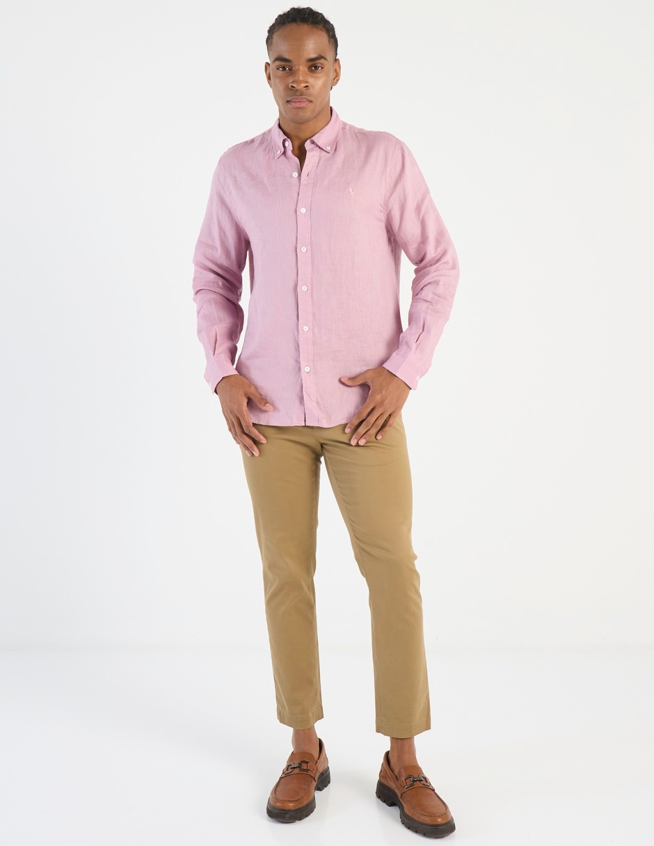 Camisa casual manga larga para hombre