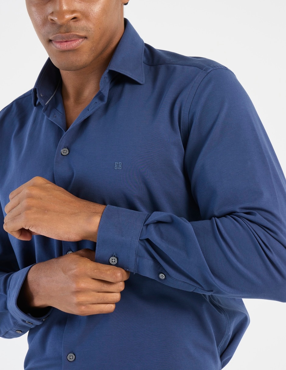 Camisa casual de algodón manga larga para hombre 7