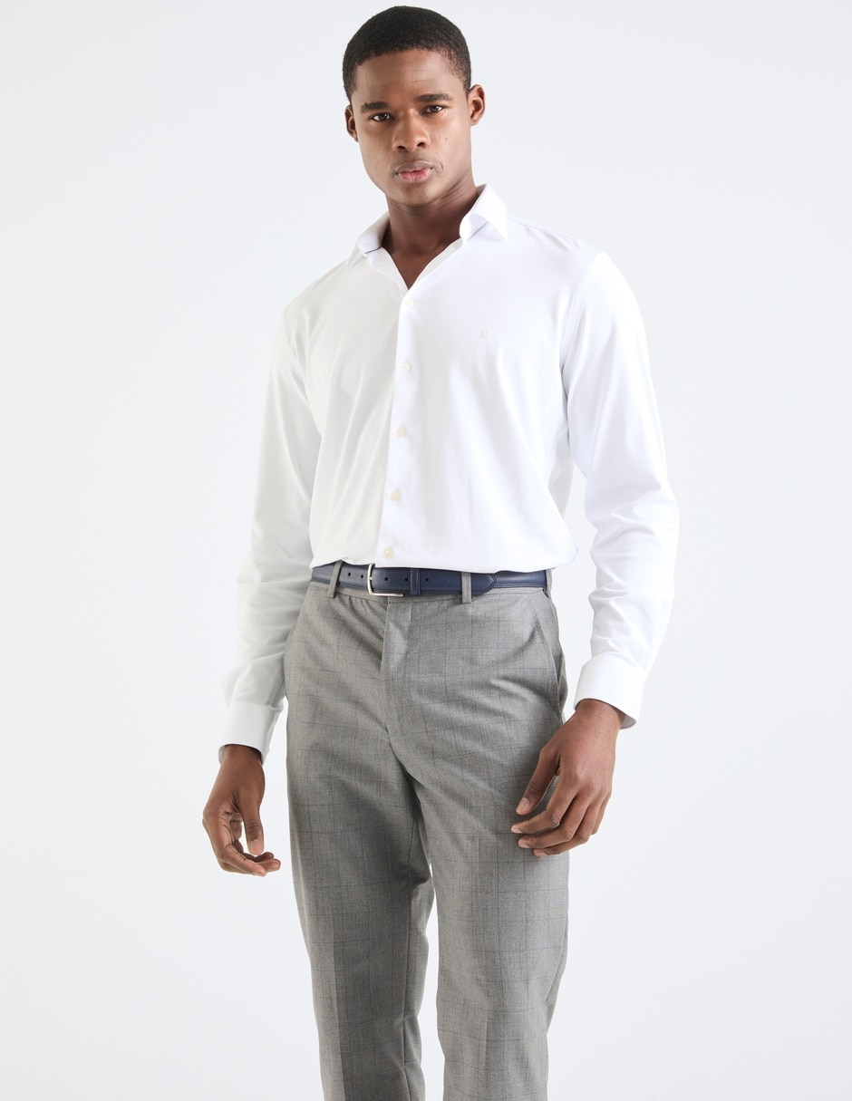 Camisa casual de algodón manga larga para hombre