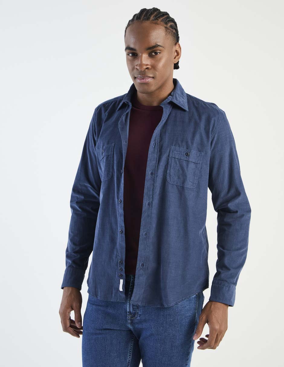 Camisa casual de algodón manga larga para hombre Camisa casual de algodón manga larga para hombre