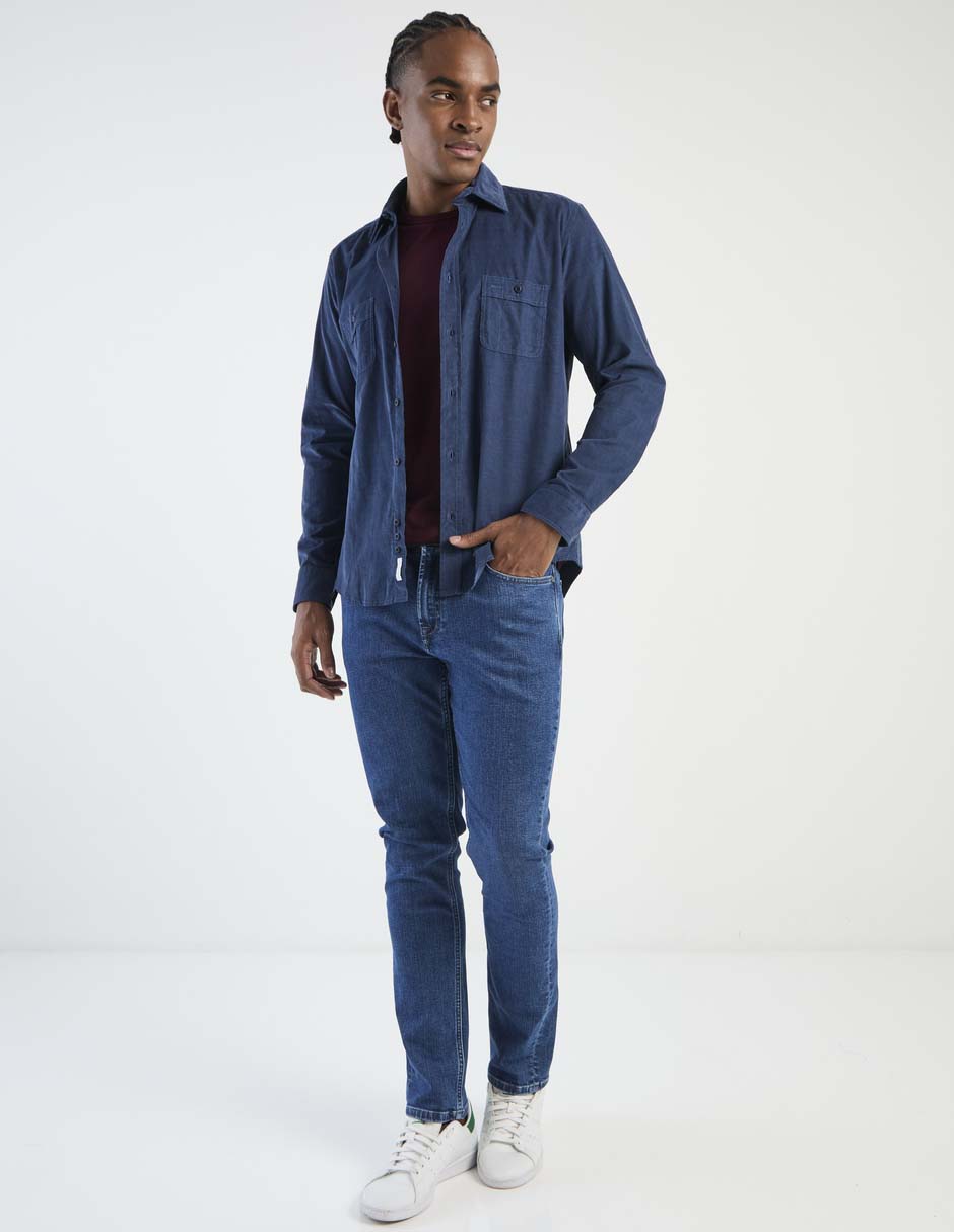 Camisa casual Scappino de algodón manga larga para hombre