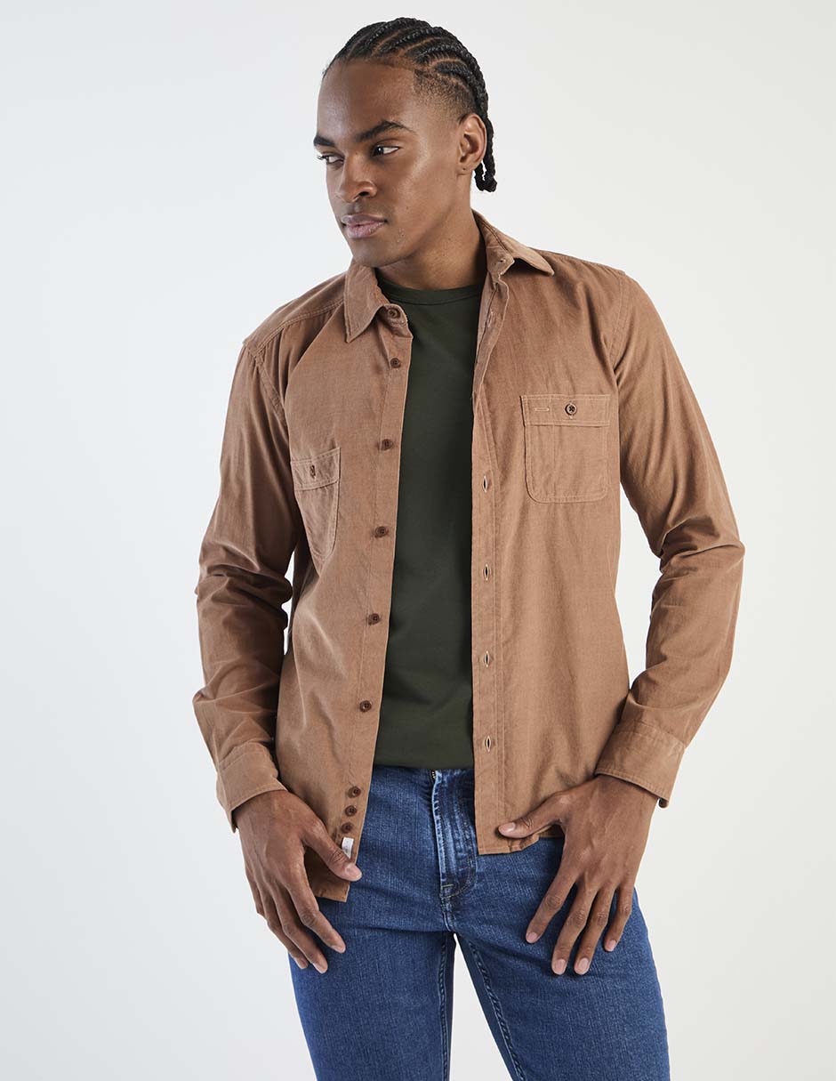 Camisa casual de algodón manga larga para hombre 1