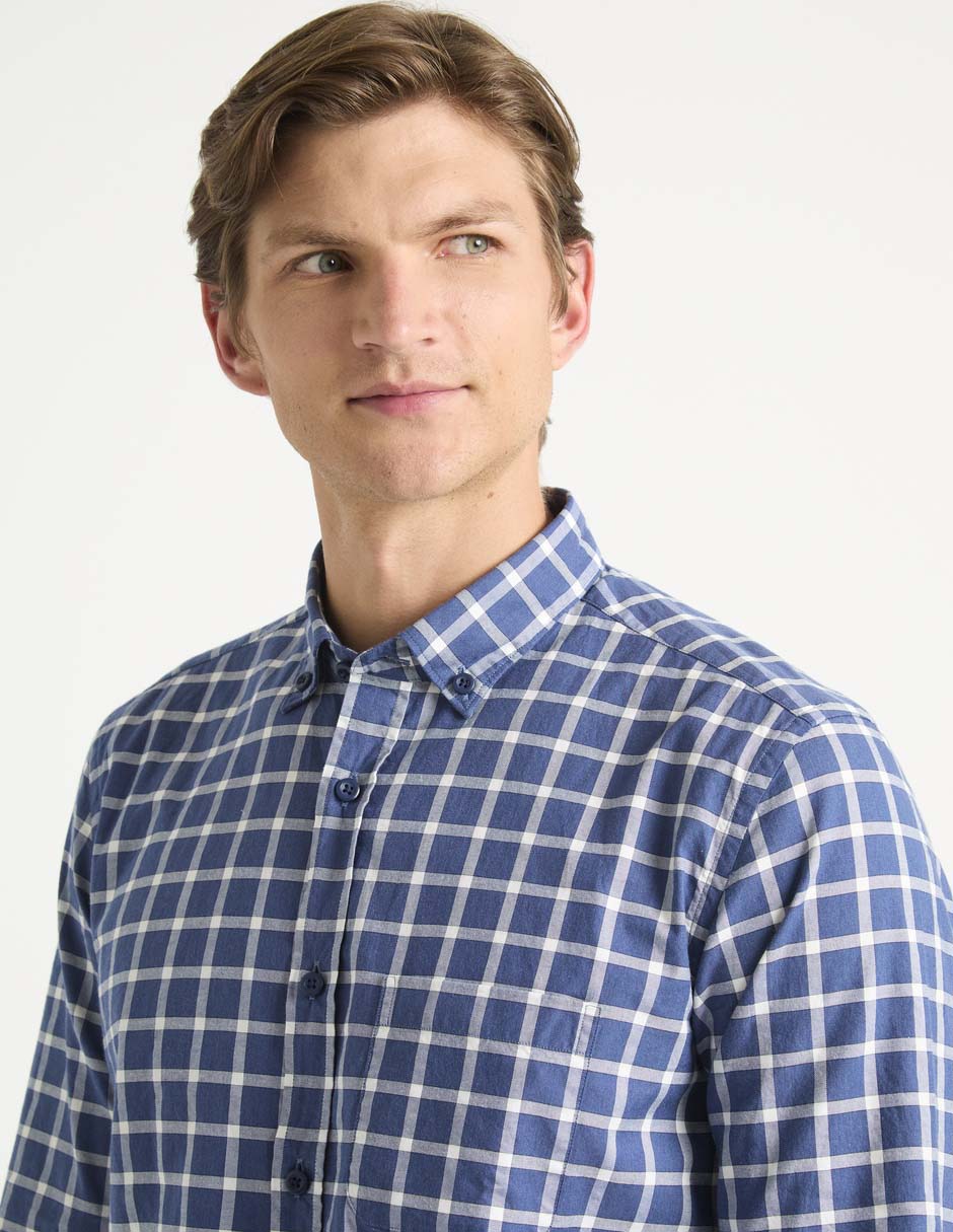 Camisa casual de algodón manga larga para hombre 4