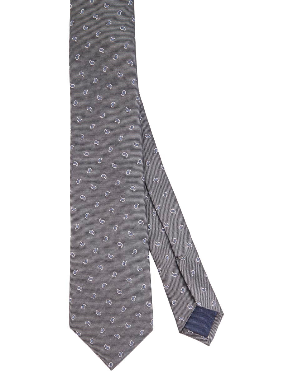 Corbata regular de seda estampado paisley para hombre 1